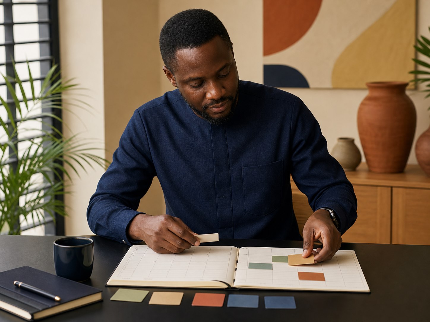 A Nigerian adult organising a broad goal into small practical steps