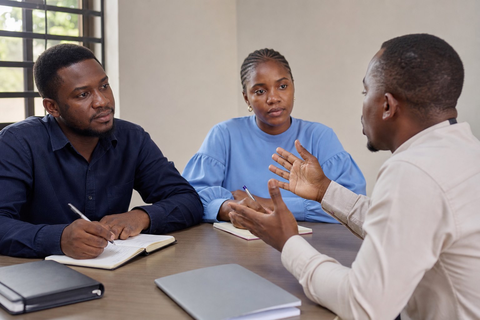 Nigerian volunteers receiving a careful role and safeguarding orientation